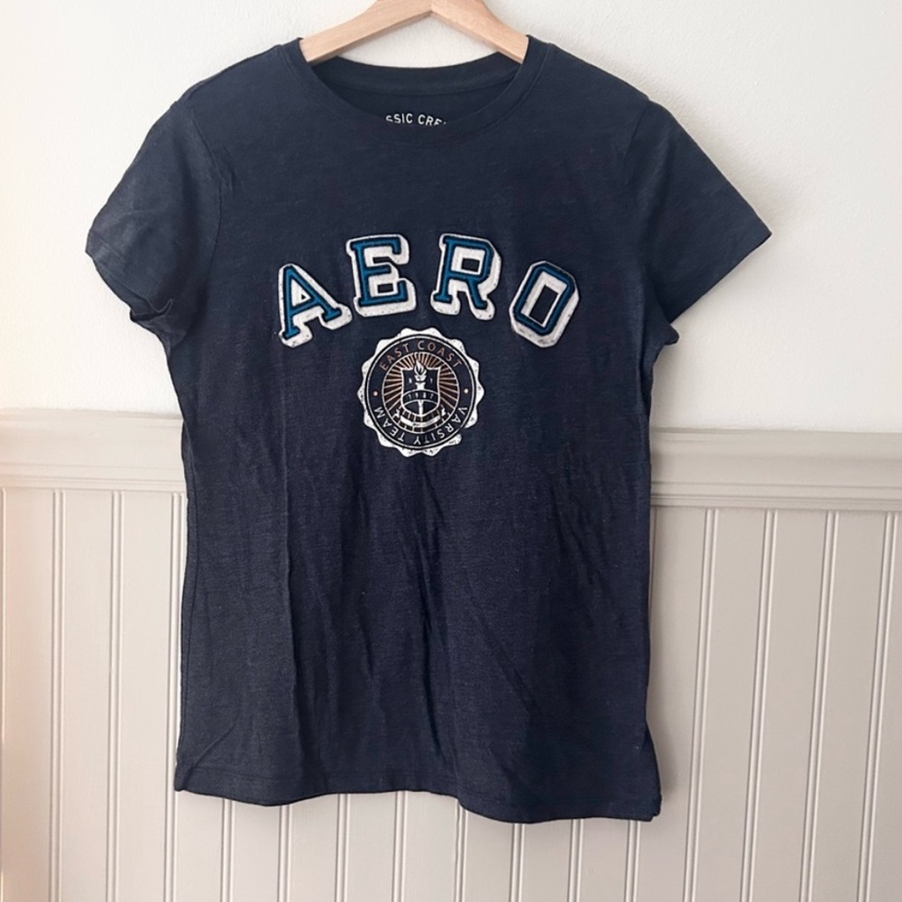 Y2K Aeropostale Navy Short Sleeve Tee size large